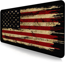 Retro American Flag XL Gaming Mouse Pad with Stitching Edge Laptop Desk Mat picture