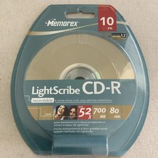 Lightscribe Memorex CD-R 10 Pack 700MB 80 Min 52X Recordable Discs NEW Sealed picture