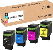 4PK CS531H CX532H High Yield Toner Cartridge Compatible forCS531 CX532 CS632 picture
