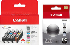 New Genuine Canon PGI-220 CLI-221 Black Color 5PK Ink Cartridges PIXMA iP3600 picture