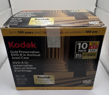 Kodak Gold Preservation DVD-R 16x 4.7GB Archival CAT 51102 - 8 New Discs HTF picture