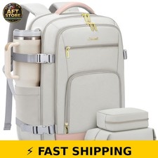 LOVEVOOK 40L Travel Backpack for Women, Grey-Pink picture