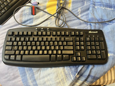 Microsoft Basic 1.0A Keyboard Black PS/2 Wired Computer X800468-282 Untested picture