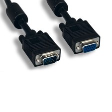 KNTK 3ft SVGA HD15 Video Cable 15Pin Male/Female Cord EMI Filter TV PC Display picture