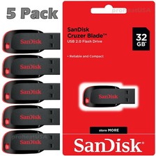 SanDisk Cruzer Blade 32GB USB 2.0 Flash Drive Thumb Memory Stick Lot Pack of 5 picture