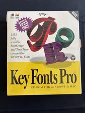 Vintage SoftKey Key Fonts Pro 1555 Fonts CD-ROM Windows Mac NEW SEALED Software picture