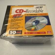 CD-Recordable 700MB 80 minute DISCS 1x-12x Compatible PNY 10 Pack picture