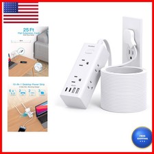 One Beat 25Ft Extension Cord Multiple Outlets,Flat Plug Power Strip OB6W3C picture