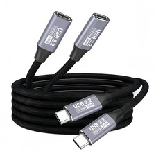 basecolors 2 Pack USB C Extension 3.3Ft/1M（2Pack）, Black With Gray Connectors picture