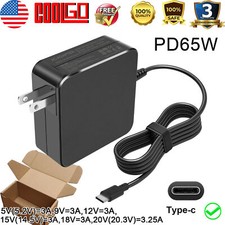 LOT 65W Type-C USB-C Laptop Adapter Charger for Dell HP Lenovo ASUS Acer Phone picture
