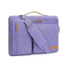 Laptop Shoulder Bag 15.6 Inch Purple Messenger Bag 4 Pockets picture