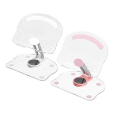 2 Pack Acrylic Tablet Stand,Acrylic Tablet Holder Adjustable Foldable,White Pink picture