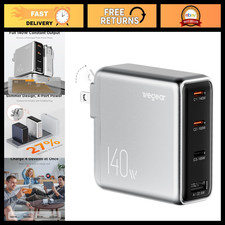 140W USB-C Laptop Charger, Slim 4-Port PD 3.1 GaN Power Adapter - Fast Charging picture