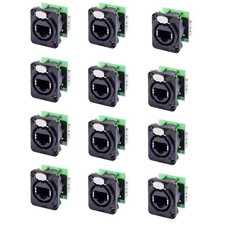 12 Neutrik NE8FDP-B Ethercon Ethernet Pass-Through Panel Mount Connectors -Black picture