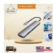 Elegant 7-in-1 USB C Hub - Lightweight, Aluminum Adapter with 100W Fast Charging picture