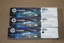 3 OEM HP 981A PageWide 556xh, 586z CYK Cartridges J3M68A, J3M70A, J3M71A picture
