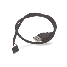8in USB 2.0 Header Cable Dupont 5 Pin to USB A Male - Black picture
