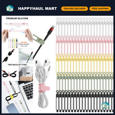 100Pcs Silicone Cable Ties - Cord Organizer, Cable Management, Multi-Color Set picture
