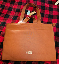 BAGSMART Padded Brown Canvas Laptop Briefcase Bag, Solid, Universal Compatible picture