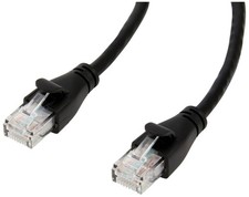 Amazon Basics RJ45 Cat6 Ethernet Network Cable 1Gbps Gold-Plated 25ft Black (2) picture