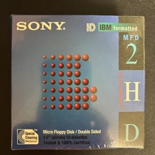 Sony 10MFD2HDCF 2HD 3.5-Inch IBM Formatted Floppy Disks 1 Boxes (10-Pack) Sealed picture