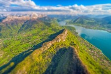 Landscape river mountains tilt shift france clouds Custom Gaming Mat Desk picture