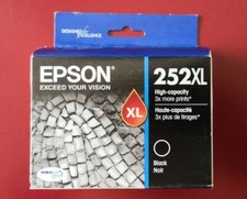 04-2022 NIB GENUINE Epson 252XL Black Ink Cartridge WF 3620 3640 7110 7610 7620 picture
