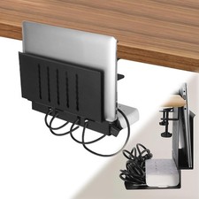 LUKETURE Desk Side Storage, Laptop Holder with Cable Management Tray, 2 in 1 ... picture