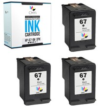 3Pack Compatible HP 67 Black Cartridges for DeskJet 4155e 2755e 2700 2723e 4255e picture