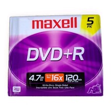 Maxell DVD-R Rewritable 5 Pack of Discs 4.7 GB Factory Sealed NWT picture