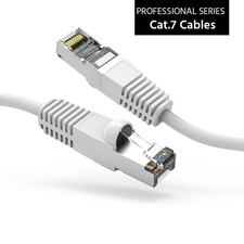 40Ft CAT7 Shielded (SSTP) 600MHz Ethernet Network Booted Cable White picture