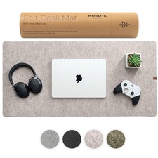 Nordik Large Felt Desk Mat – Stone Oat Beige – 35 x 17 inch – Computer Desk M... picture