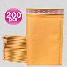 PolycyberUSA 200pcs #5 Kraft Bubble Envelopes Mailers (Inner 10.5x15) picture