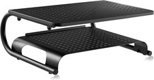 Soporte Doble Elevador Para Monitor Computadora E Impresora Metalico Ventilado picture