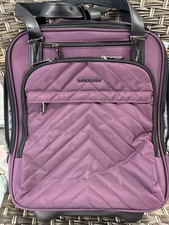 VANKEAN 17.3” Rolling Laptop Bag Purple RFID Carry On Business Briefcase w/ Lock picture