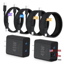QZIIW Super Fast Samsung Charger Type C,45W Dual Port 3FT+6FT+10FT+10FT Black picture
