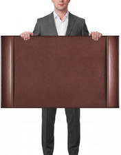30 X 18 Inch Leather Desk Pad with Side Rails Mat, Brown picture