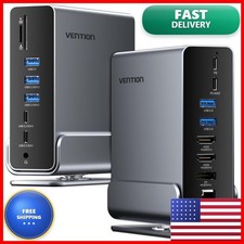 VENTION 15-in-1 Laptop Docking Station Dual Monitor, 360° Roatable Triple picture