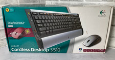 NEW RETRO Logitech Cordless Desktop S510 Keyboard Receiver R8 Wireless Mouse Y2K picture
