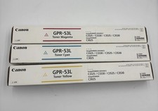 Lot of 3- Canon Genuine GPR-53L Yellow Magenta Cyan Toner-ImageRUNNER Advance picture