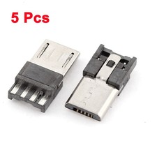 5 Pcs Micro USB B Type 5 Pin Male PCB Mount Jack Port Socket Replacement picture