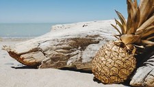 Landscape photography pineapples beach Custom Gaming Mat Desk picture
