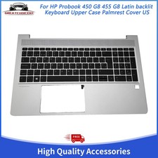 New Latin Spanish Keyboard Upper Case Palmrest for HP ProBook 450 G8 455 G8 US picture