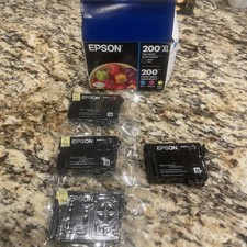 Genuine Epson 200XL Black and 200 C/M/Y Ink Cartridges Expired 2028 New Read picture