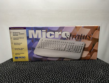 Vintage Micro Innovations Micro Stratus KB500I Wired Keyboard White QWERTY picture