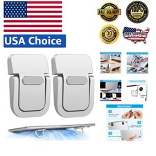 Sleek Silver Portable Laptop Stand with Ventilated Cooling for Enhanced Comfort picture