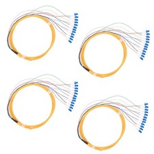 GESD 4Pcs 1.5 Meter 12 Strand SingleMode 9/125 LC-UPC Fiber Pigtail, 12 Color... picture