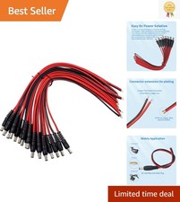 Versatile 20-Pack of 12V DC Power Pigtails - Compatible with LED & CCTV Devices picture