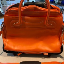 McKlein Orange Rolling Leather Briefcase Laptop Business Case Wheeled  Bag picture