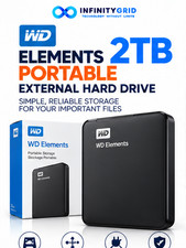 NEW WD Elements 2TB Portable External Hard Drive USB 3.0 HDD Black picture